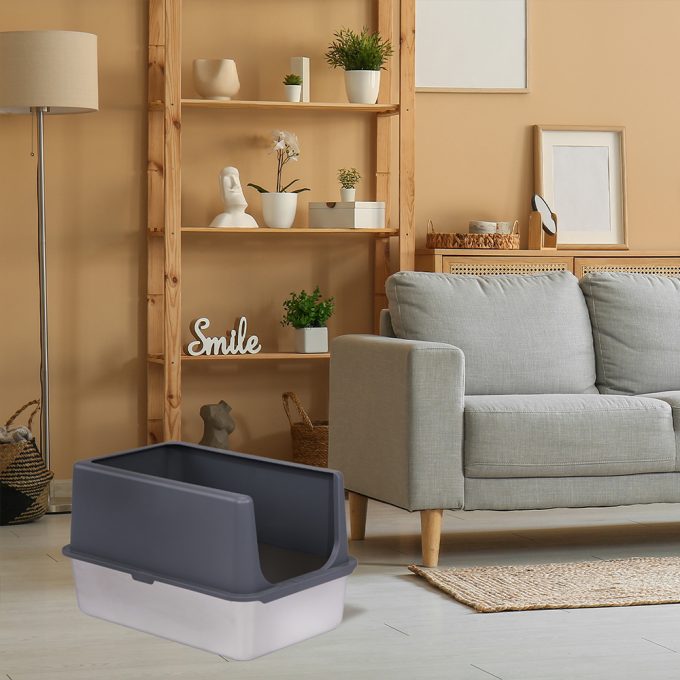 XL Stainless Steel Cat Litter Box with Lid