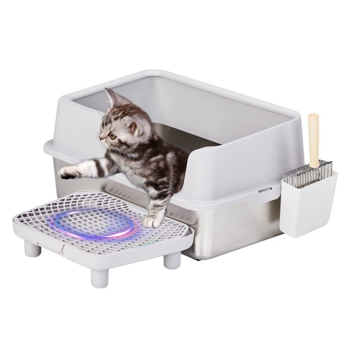 Stainless Steel Cat Litter Box with Lid