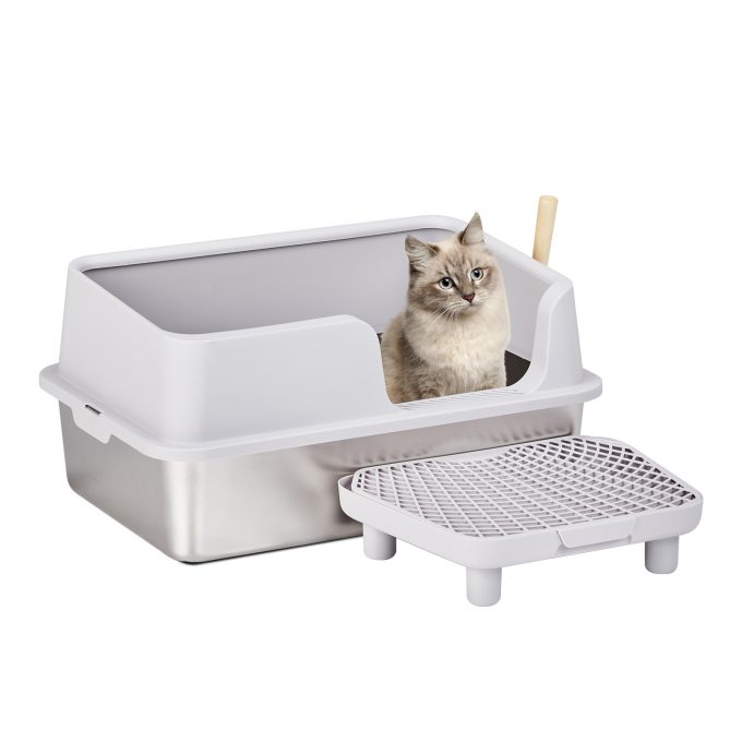Stainless Steel Cat Litter Box with Lid