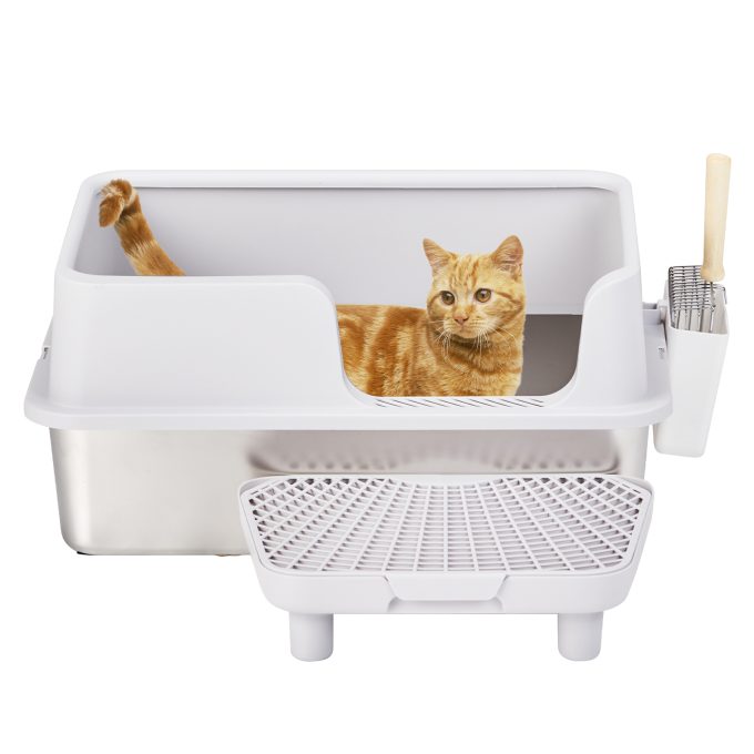 Stainless Steel Cat Litter Box with Lid