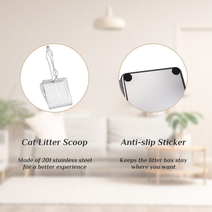 XL Stainless Steel Cat Litter Box with Lid