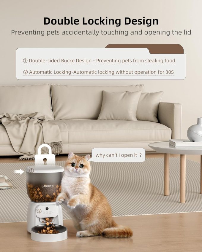 Automatic Cat Feeder with Camera, 1080P HD Video Cat Food