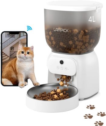 Automatic Cat Feeder with Camera, 1080P HD Video Cat Food