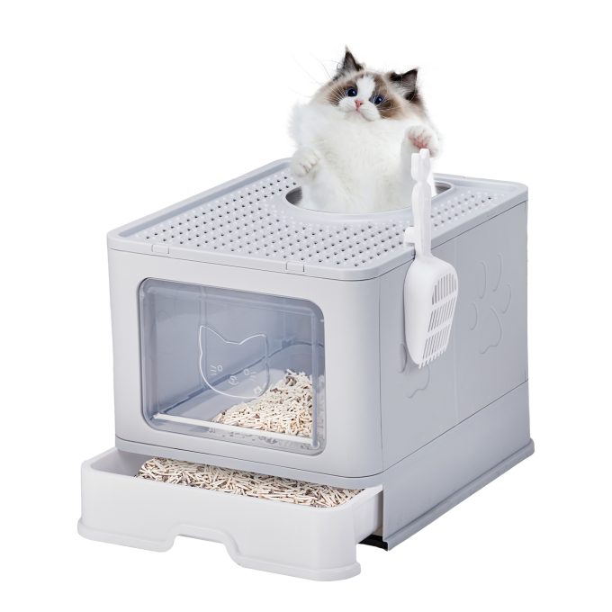 Large Enclosed Cat Litter Box with Lid Cover