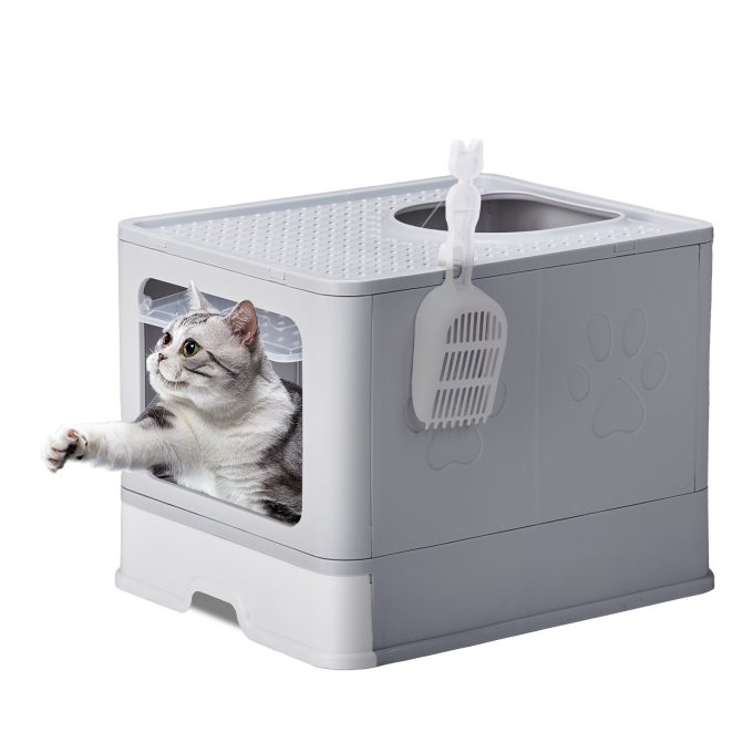Large Enclosed Cat Litter Box with Lid Cover