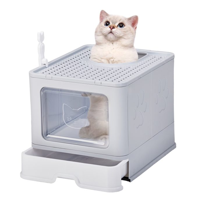 Large Enclosed Cat Litter Box with Lid Cover