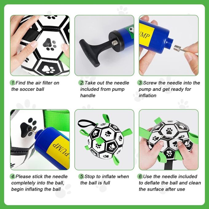 Durable Soccer Dog Chew Ball with Strap
