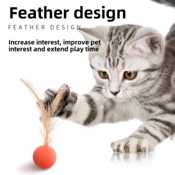 Pet Chicken Feather Bouncing Ball Lightweight Interactive Cat Dog